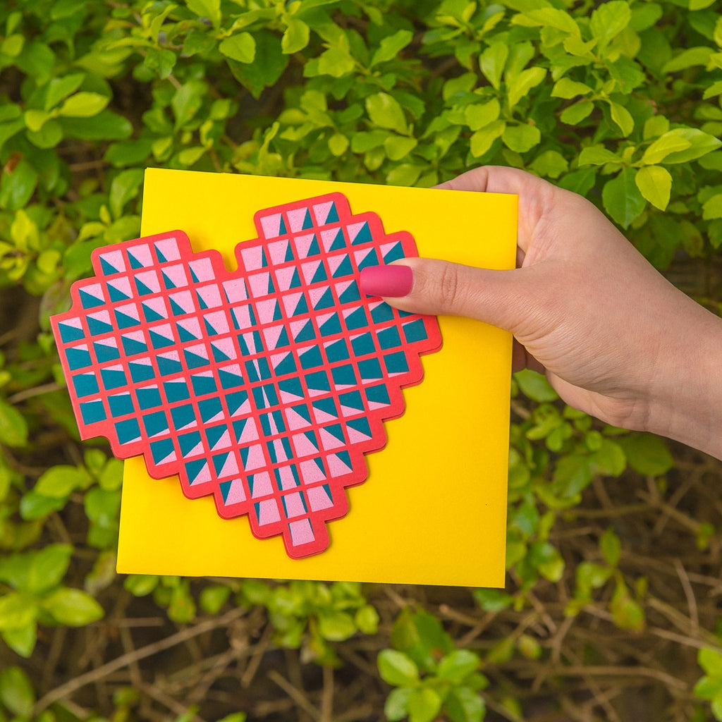 Pixel Heart Greeting Card