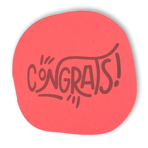 Congrats Greeting Card II (Coral)